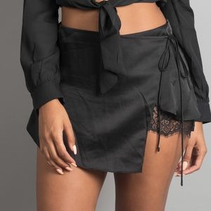 Laurence | Peek-A-Boo Satin Skort